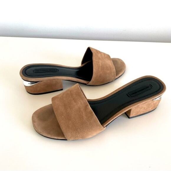 Alexander Wang Lou Suede Slide Sandal in Camel Size EU 38.5 - Picture 7 of 15